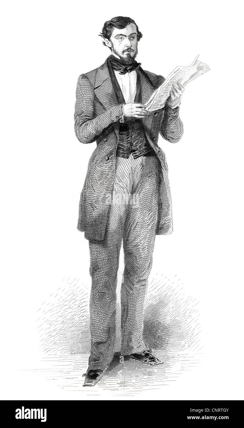 Storica incisione di acciaio a partire dal diciannovesimo secolo Léon Xavier Robert, 1813 - 1887, membro dell'Assemblea nazionale francese, Francia, Foto Stock