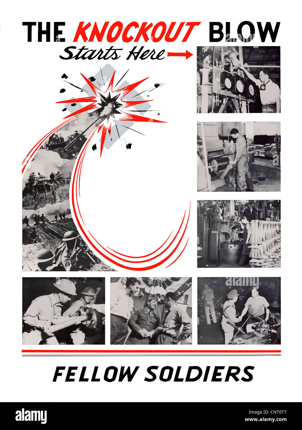 Restaurata digitalmente propaganda di guerra poster. Foto Stock