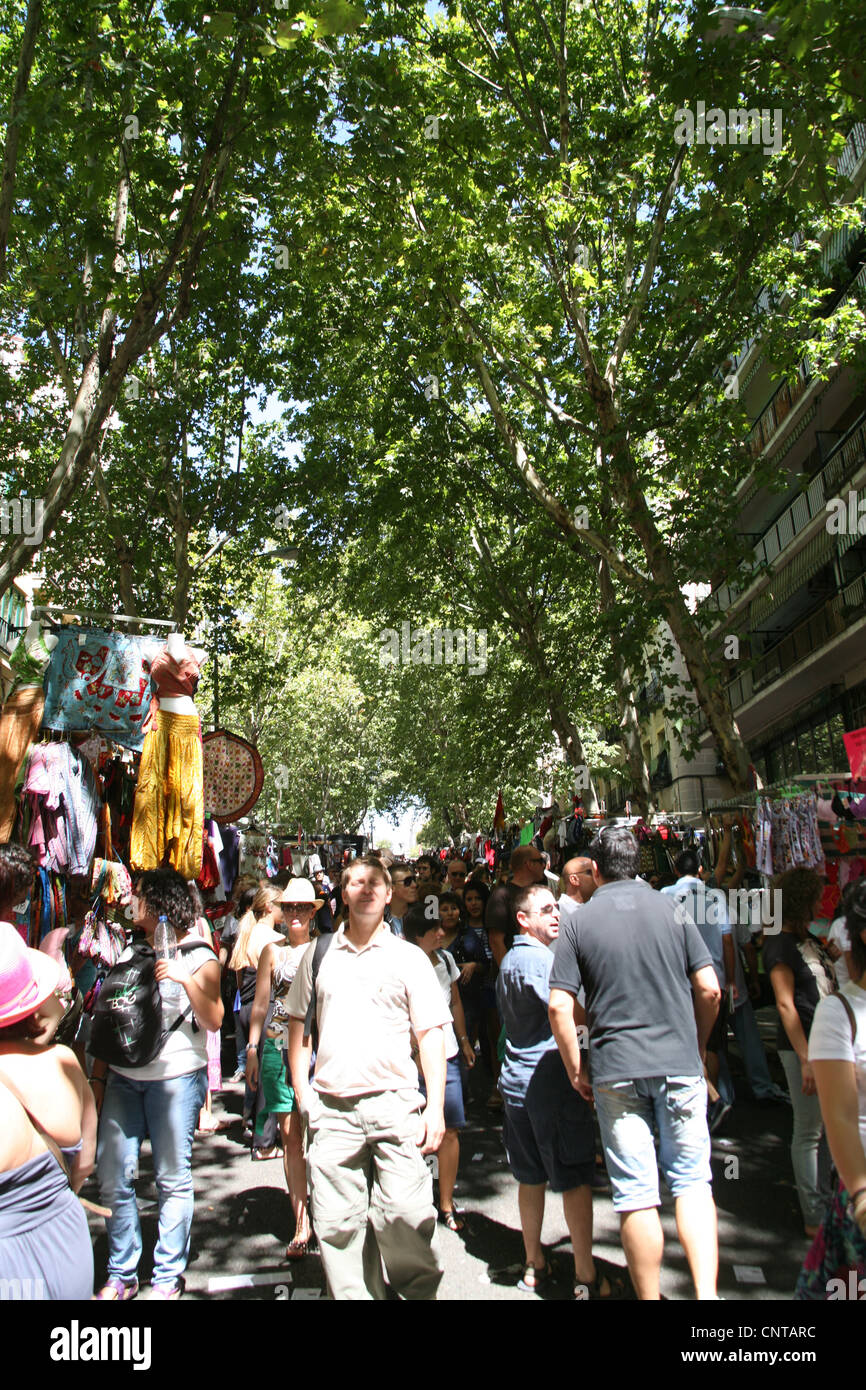 El Rasto europa il più grande mercato all'aperto in Madrid Spagna su una Domenica mattina Foto Stock