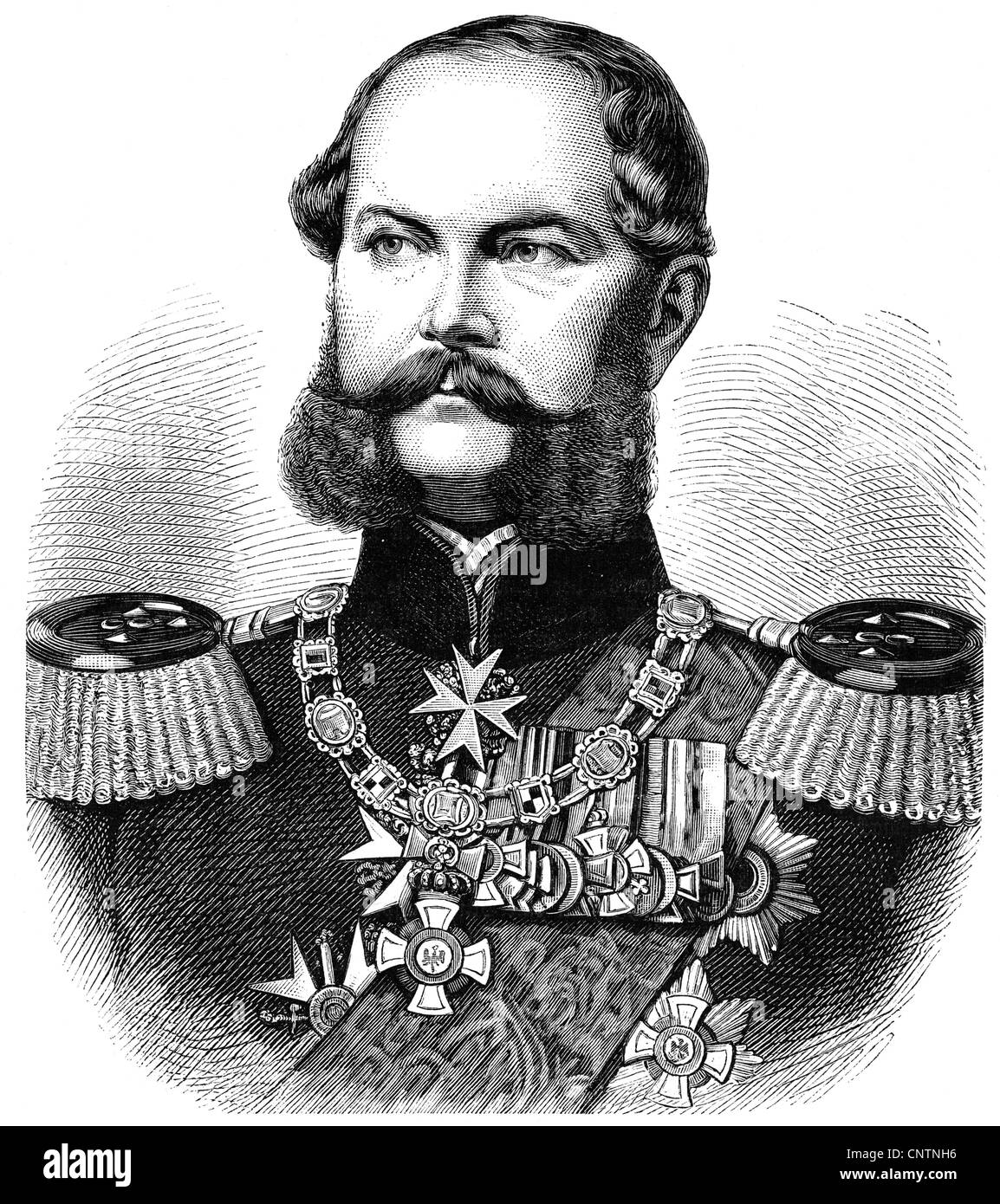 Carlo, 29.6.1801 - 21.1.1883, Principe di Prussia, generale prussiano, ritratto, incisione in legno, circa 1870, Foto Stock