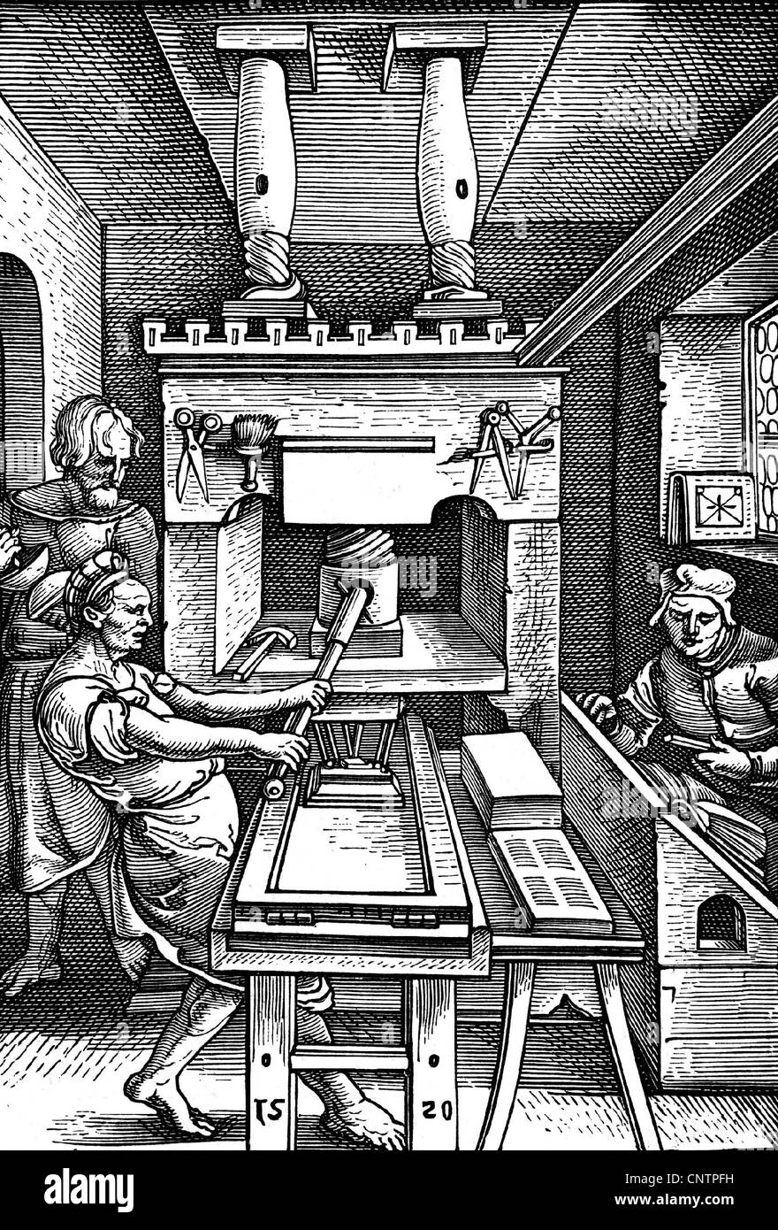 Tecnologia, stampa, stampa, circa 1520, diritti-aggiuntivi-clearences-non disponibile Foto Stock