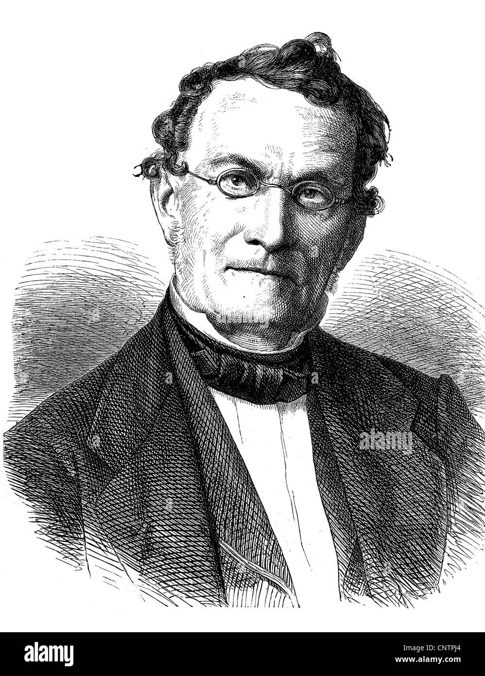 Albert Gottlieb Methfessel, 1785 - 1869, un compositore tedesco e il conduttore, storica incisione su legno, 1886 Foto Stock
