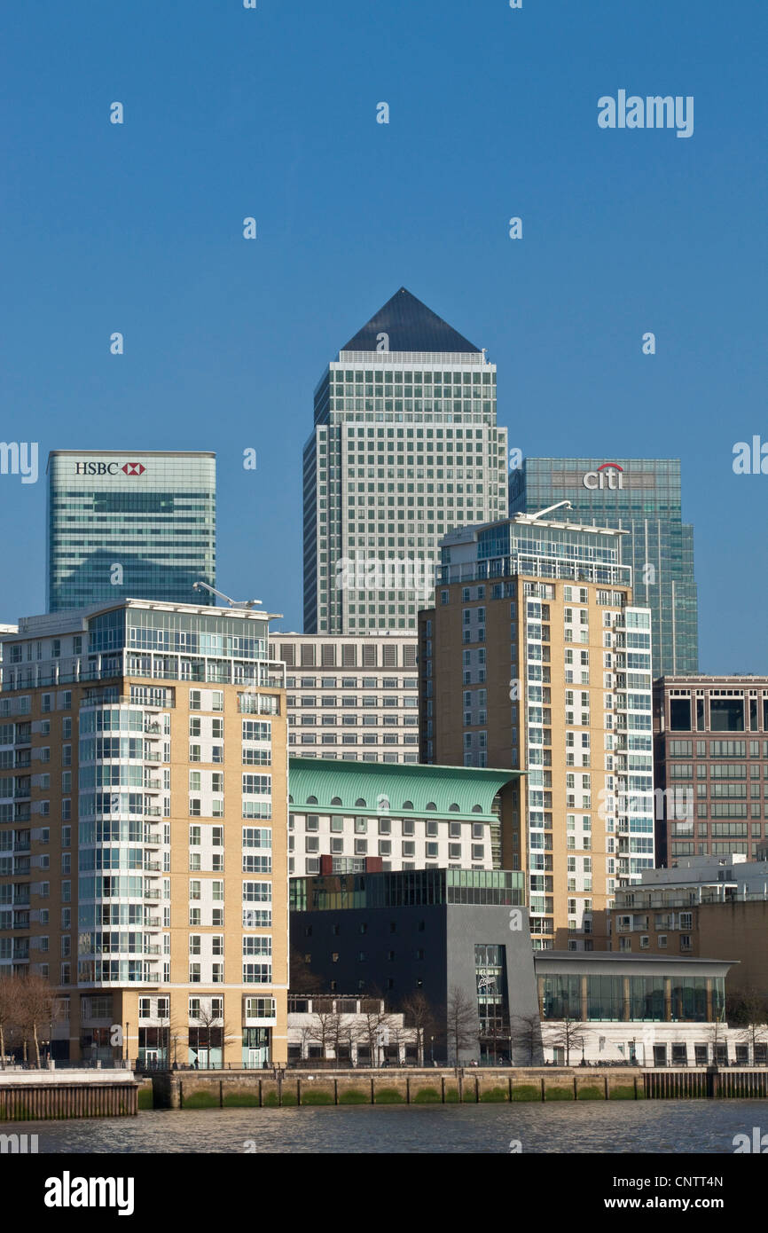 Canary Wharf a Londra, Inghilterra Foto Stock
