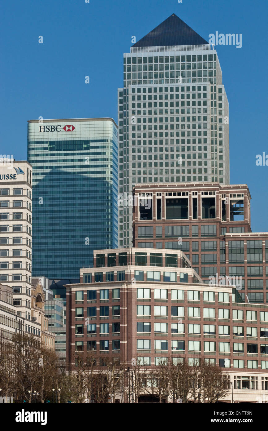 Canary Wharf a Londra, Inghilterra Foto Stock