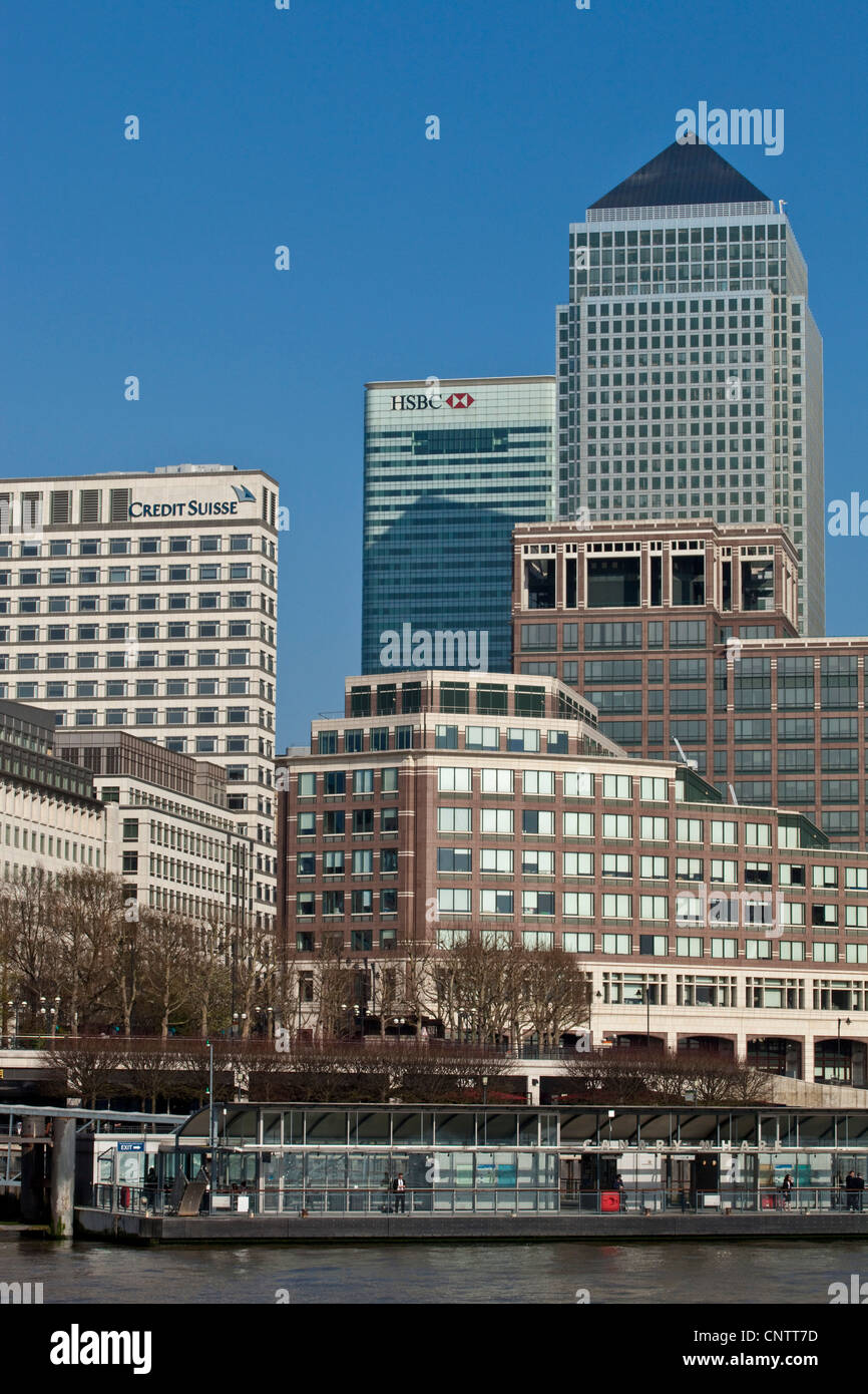Canary Wharf a Londra, Inghilterra Foto Stock