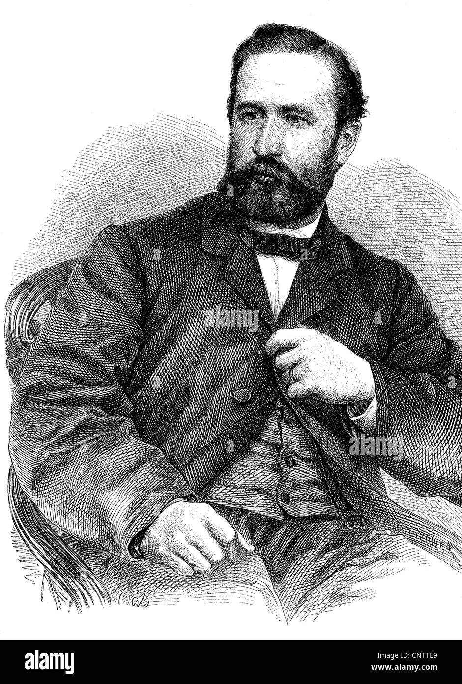 Ludwig Knaus, 1829-1910, di maggior successo del pittore Wiesbaden nel XIX secolo, storica incisione, circa 1870 Foto Stock