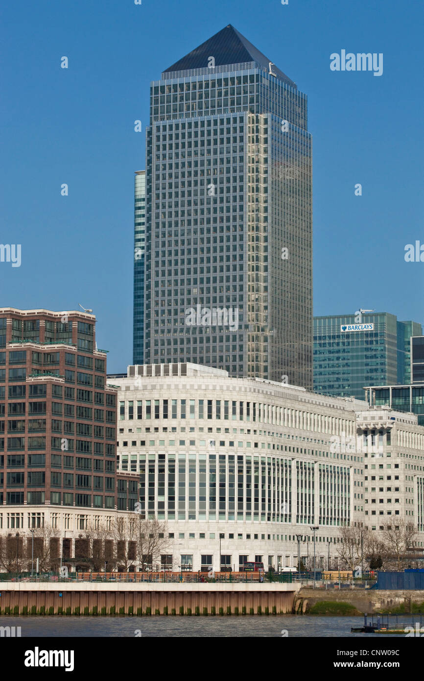 Canary Wharf a Londra, Inghilterra Foto Stock