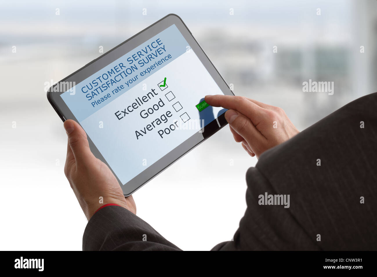 Servizio clienti sondaggio sulla soddisfazione Foto Stock