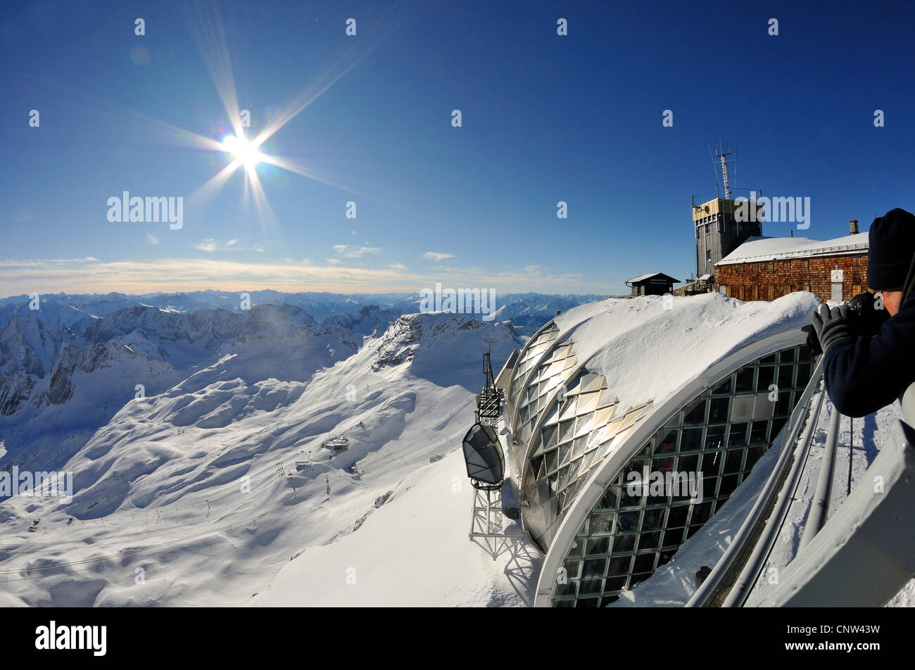 Zugspitze in inverno, in Germania, in Baviera Foto Stock