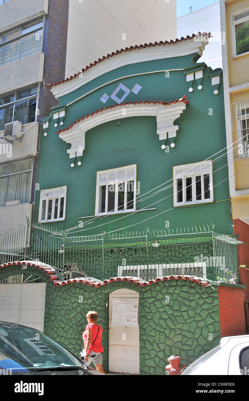 Casa colorata, Copacabana, Rio de Janeiro, Brasile Foto Stock