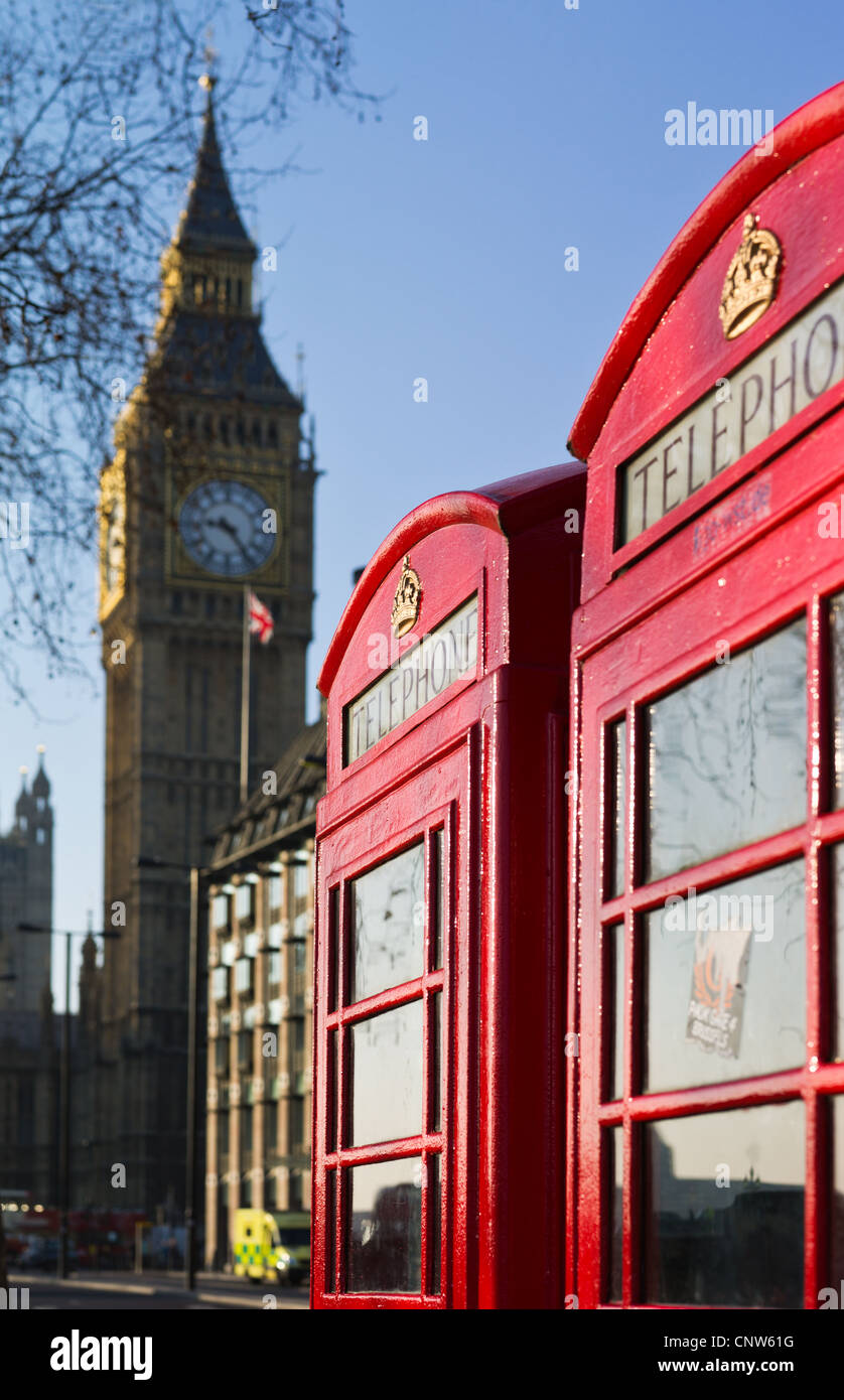 Europa Inghilterra Londra, il Big Ben di Westminster Palace Foto Stock