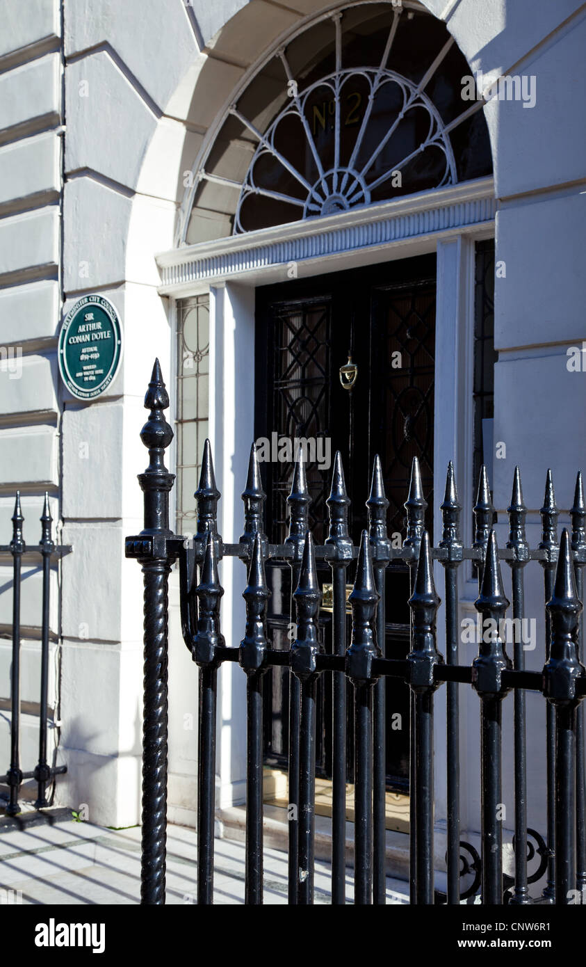 Europa Inghilterra Londra, il Sir Arthur Conan Doyle casa in Wimpole Street Foto Stock