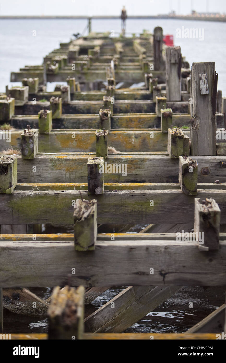 In disuso ridondante molo del porto di Edimburgo Foto Stock