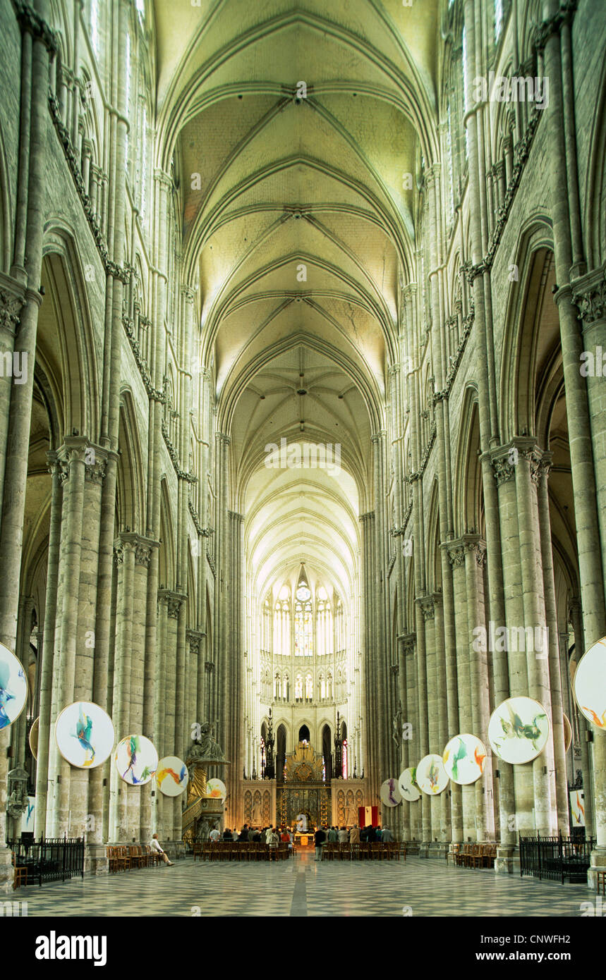 Francia, Somme, Amiens, Cattedrale di Amiens, interno Foto Stock