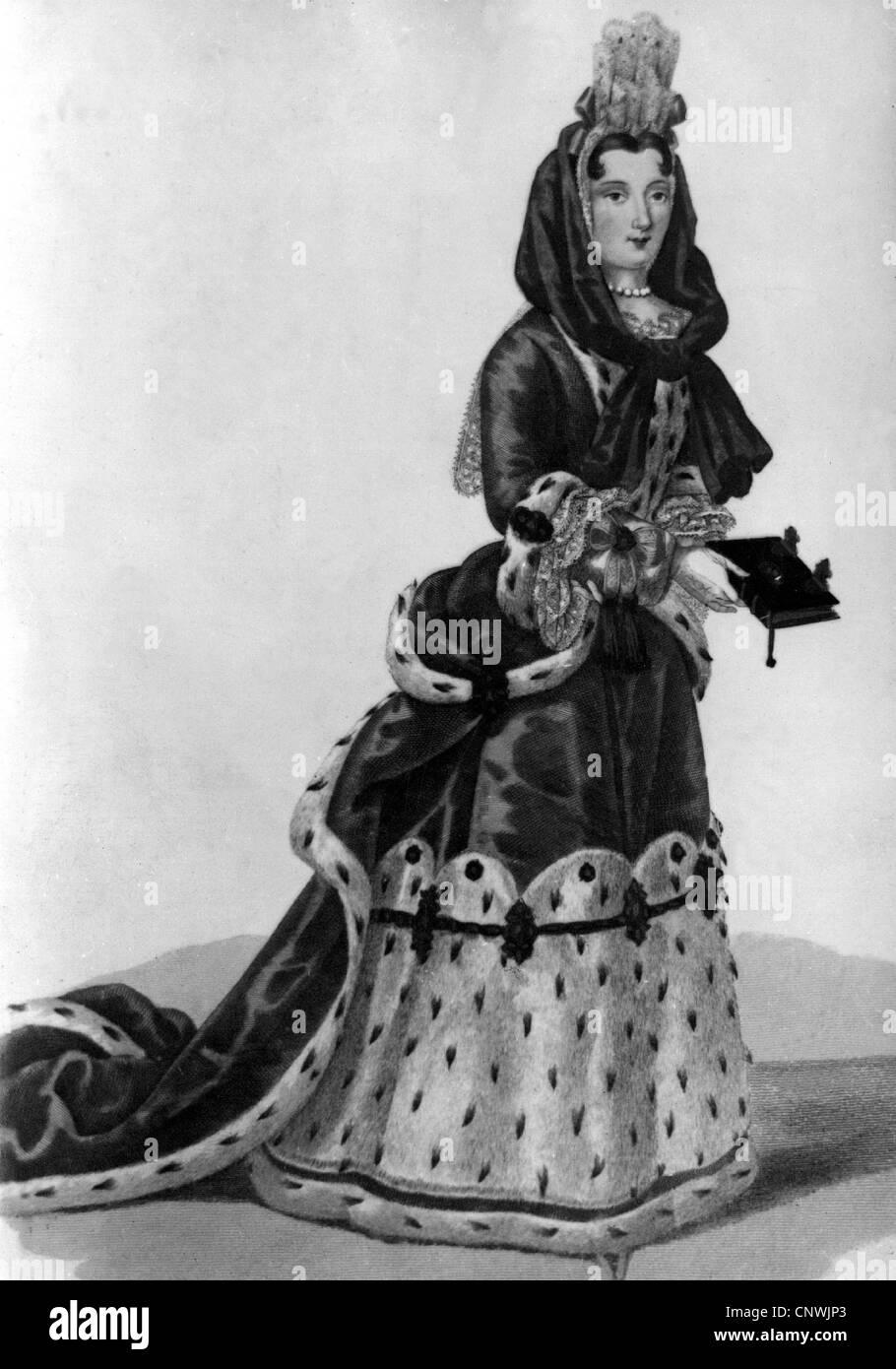 Maintenon, Francoise d' Augbigne, Marquise de, 27.11.1635 - 15.4.1719, amante del re Luigi XIV di Francia, a lunghezza intera, Foto Stock