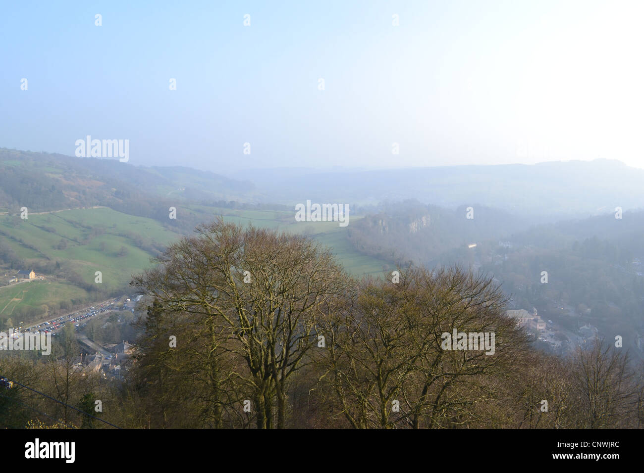 Questa immagine è il paesaggio di Matlock Bath nel Derbyshire Peak District area. Foto Stock