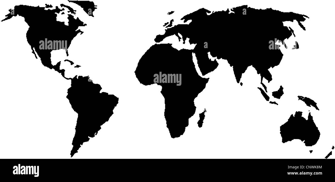Geografia / viaggio, mappa del mondo, silhouette, diritti aggiuntivi-clearences-non disponibile Foto Stock