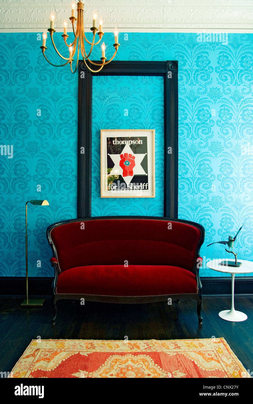 Una camera in Hotel Saint Cecilia; Austin, TX. Foto Stock