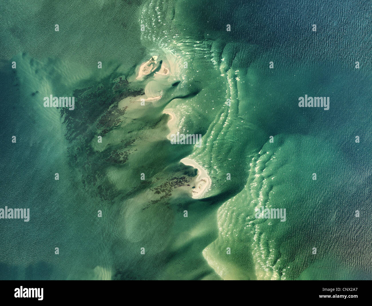 Mappa foto aeree banchi di sabbia Mississippi River Delta Louisiana Foto Stock