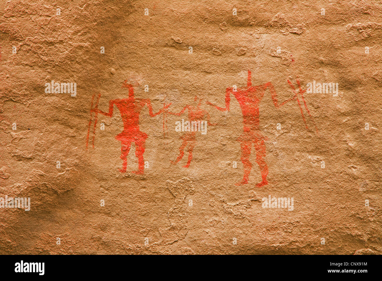 Preistoria pitture rupestri nel Tadrart valle all'Acacus, Libia, Sahara ...