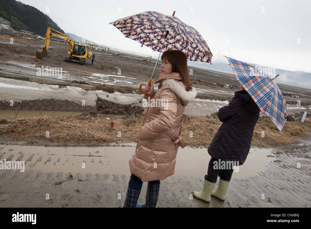 74 Bambini & dieci insegnanti hanno perso la vita a causa del maremoto che ha seguito il terremoto del 11marzo2011, a scuola Okawa, Giappone. Foto Stock