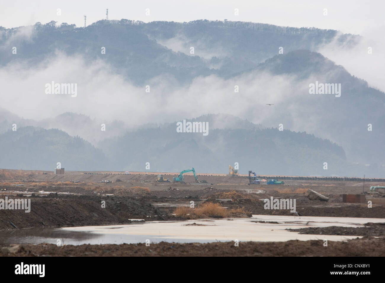 74 Bambini & dieci insegnanti hanno perso la vita a causa del maremoto che ha seguito il terremoto del 11marzo2011, a scuola Okawa, Giappone. Foto Stock