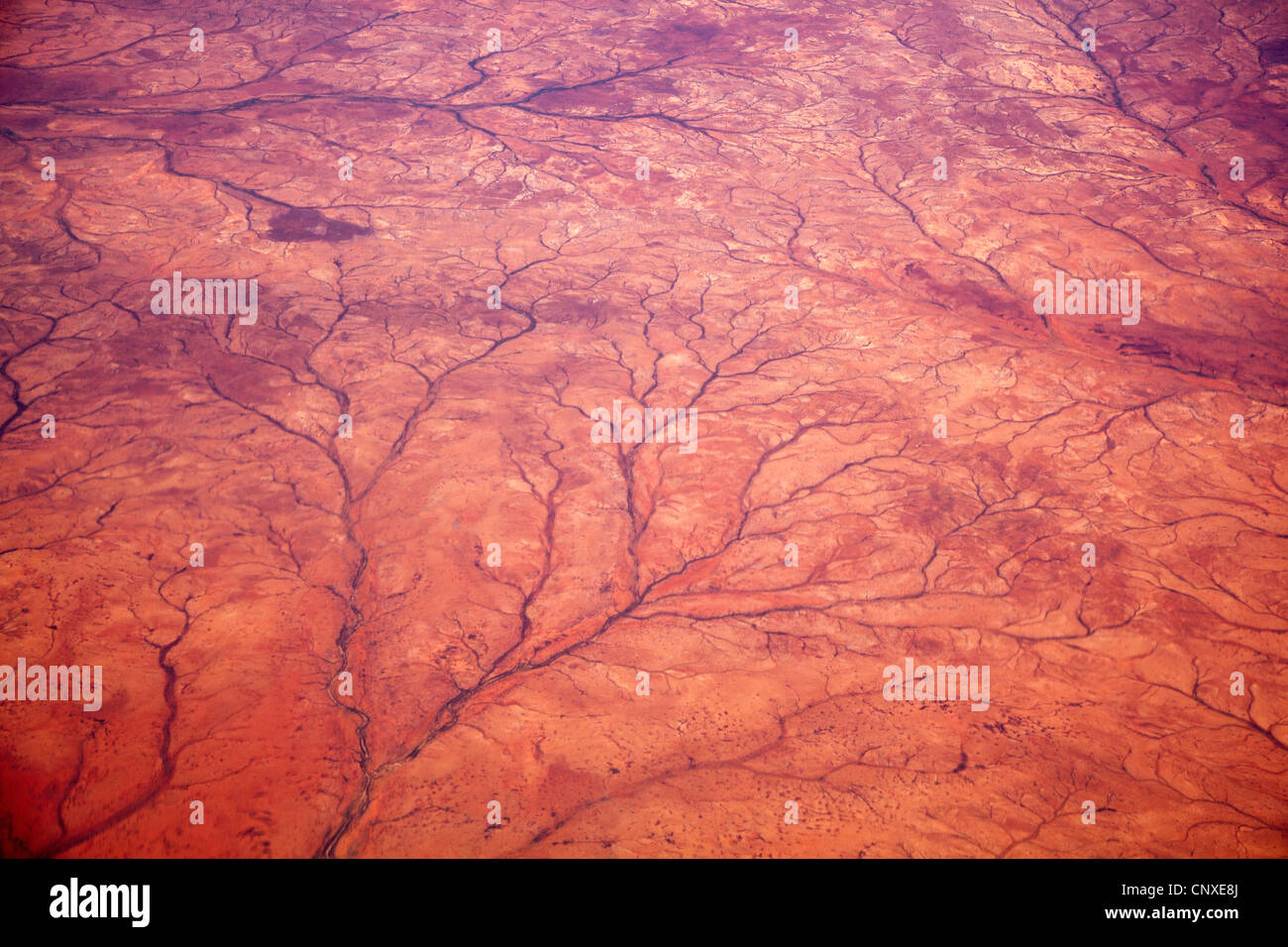 Vista aerea del paesaggio del deserto Foto Stock