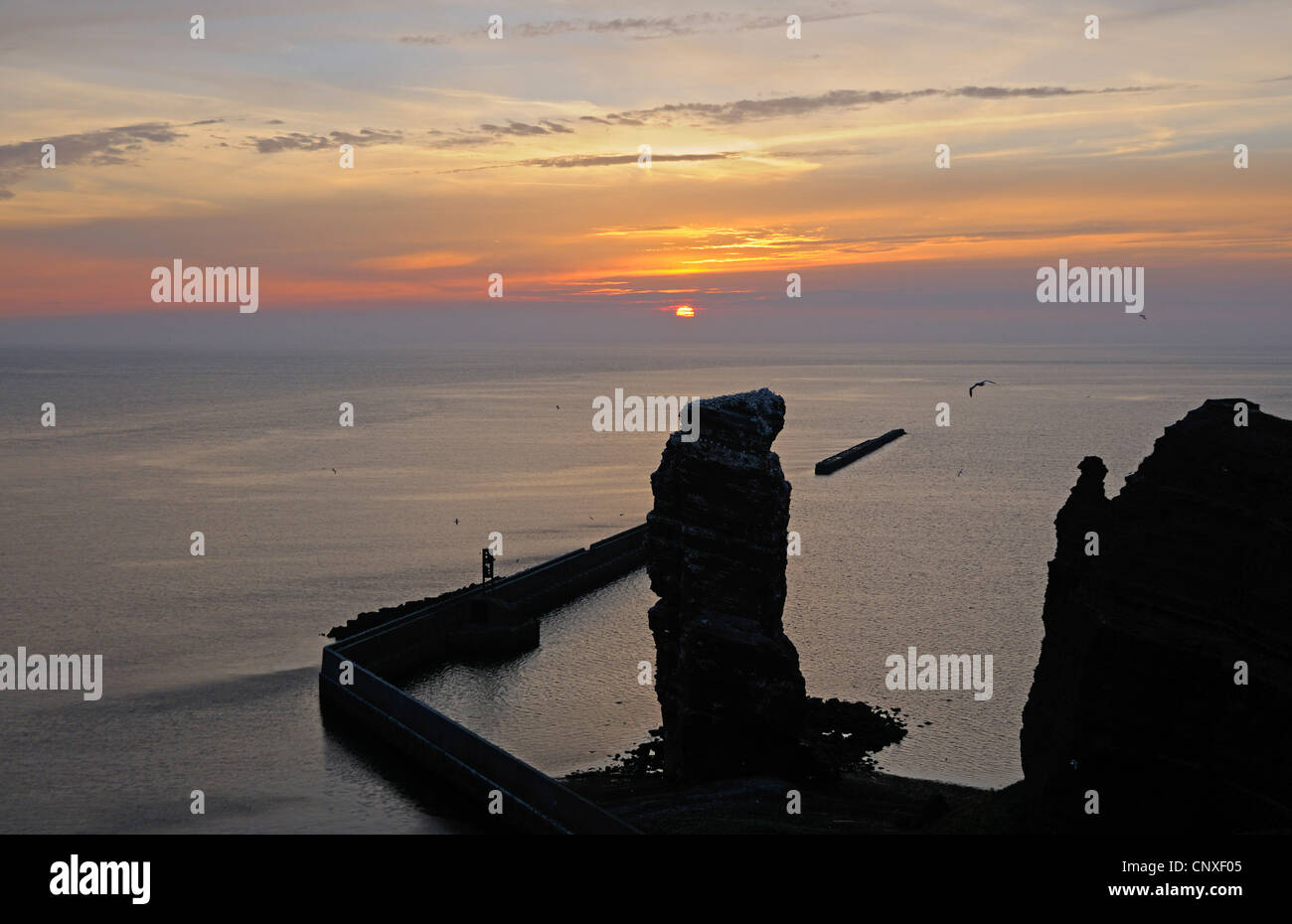 Long Anna Lange Anna, al tramonto, Germania, Schleswig-Holstein, Isola di Helgoland Foto Stock