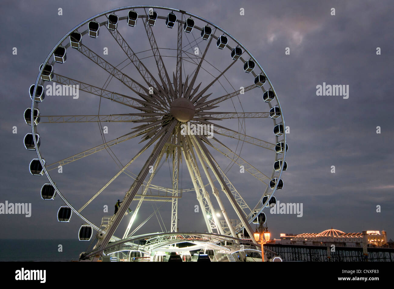 Vista di Brighton Il ruota panoramica Ferris. Foto Stock