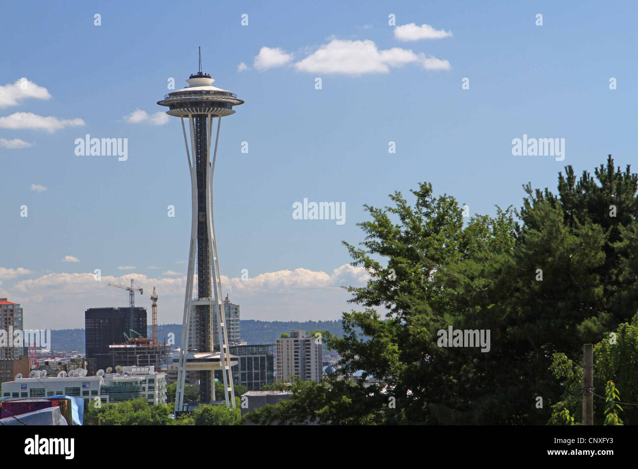 Lo Space Needle e il Seattle, Washington Foto Stock