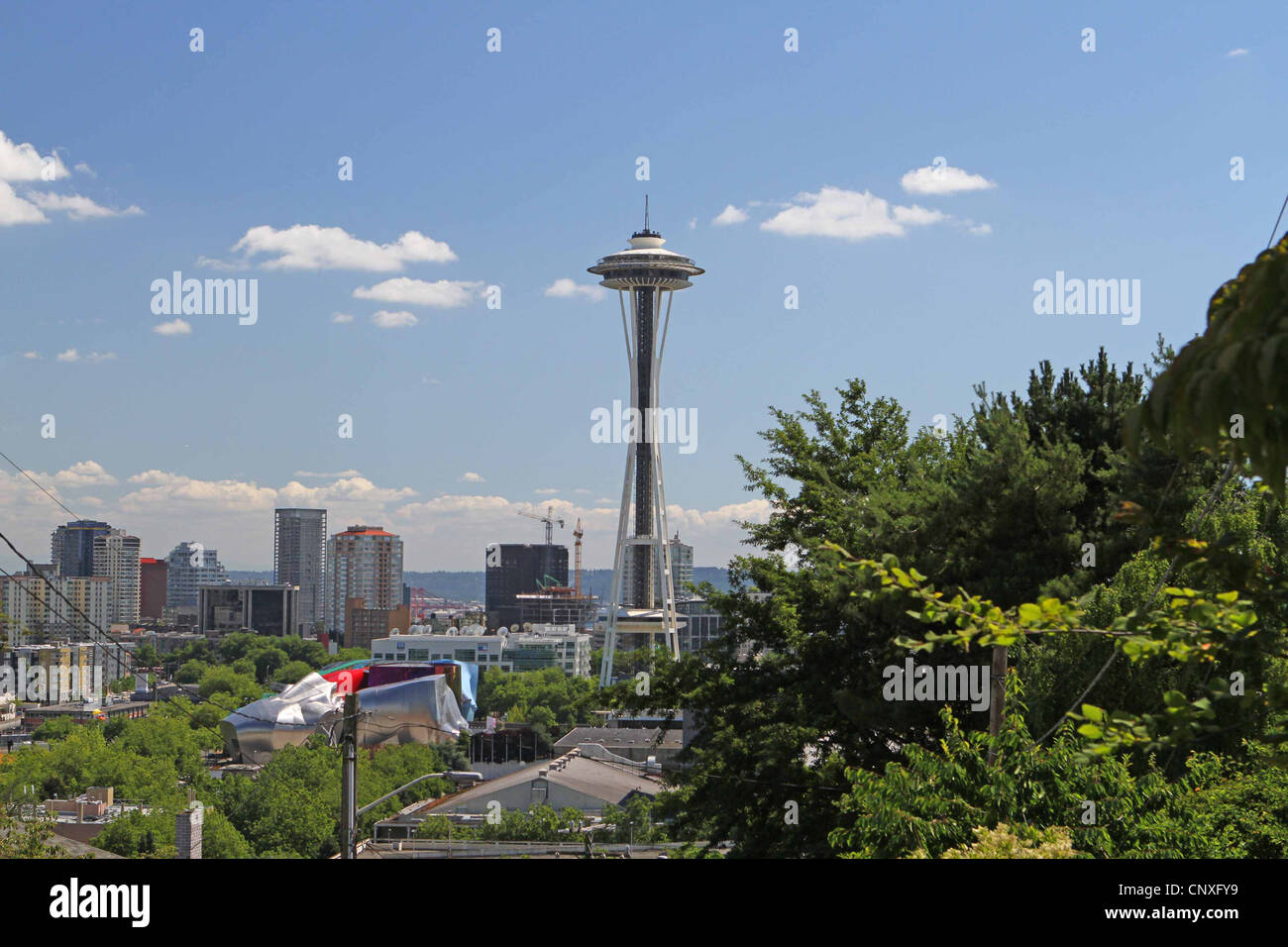 Lo Space Needle e il Seattle, Washington Foto Stock