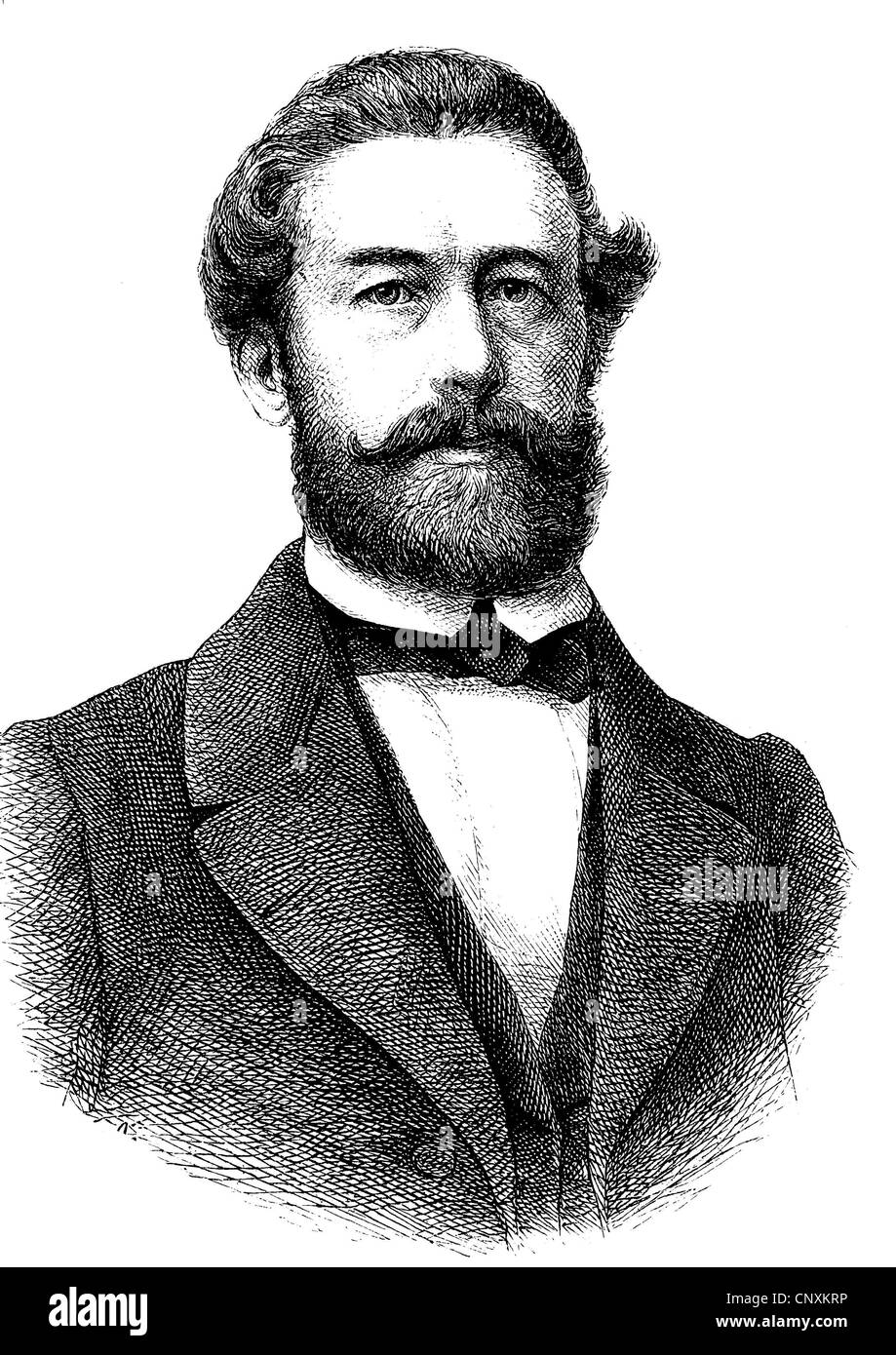 Daniel Gottlob Moritz Schreber, 1808 - 1861, un medico tedesco e professore presso l'Università di Leipzig e iniziatore della Foto Stock