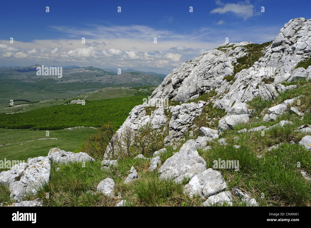 Paesaggio carsico in Natur Park Velebit, Croazia, Velebit Foto Stock