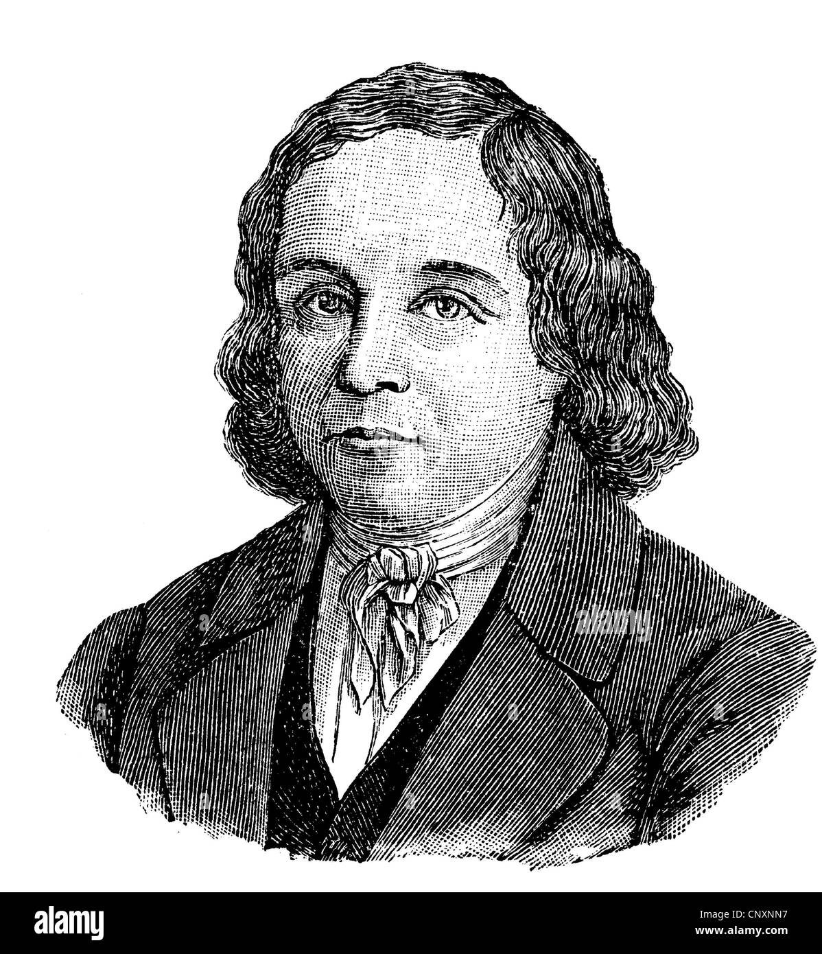 Johann Georg Agosto Wirth, 1798 - 1848, UN AVVOCATO TEDESCO, scrittore e uomo politico, storica incisione, circa 1885 Foto Stock