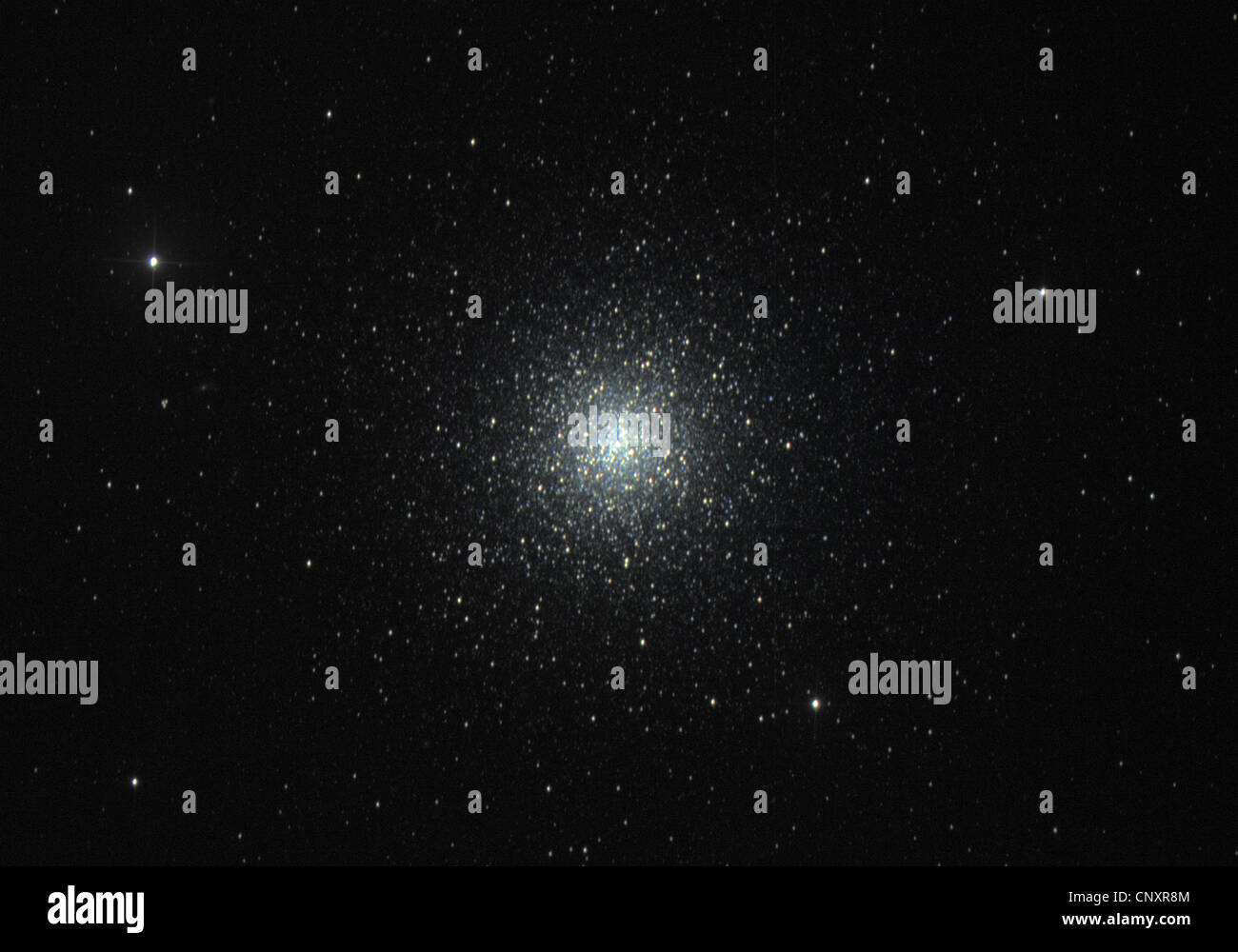 Un cluster di inizio nello spazio preso attraverso un telescopio automatizzato Foto Stock