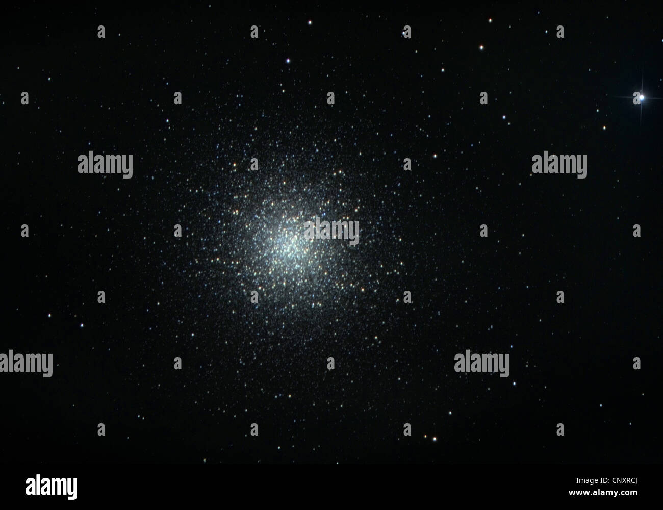 Un cluster di inizio nello spazio preso attraverso un telescopio automatizzato Foto Stock