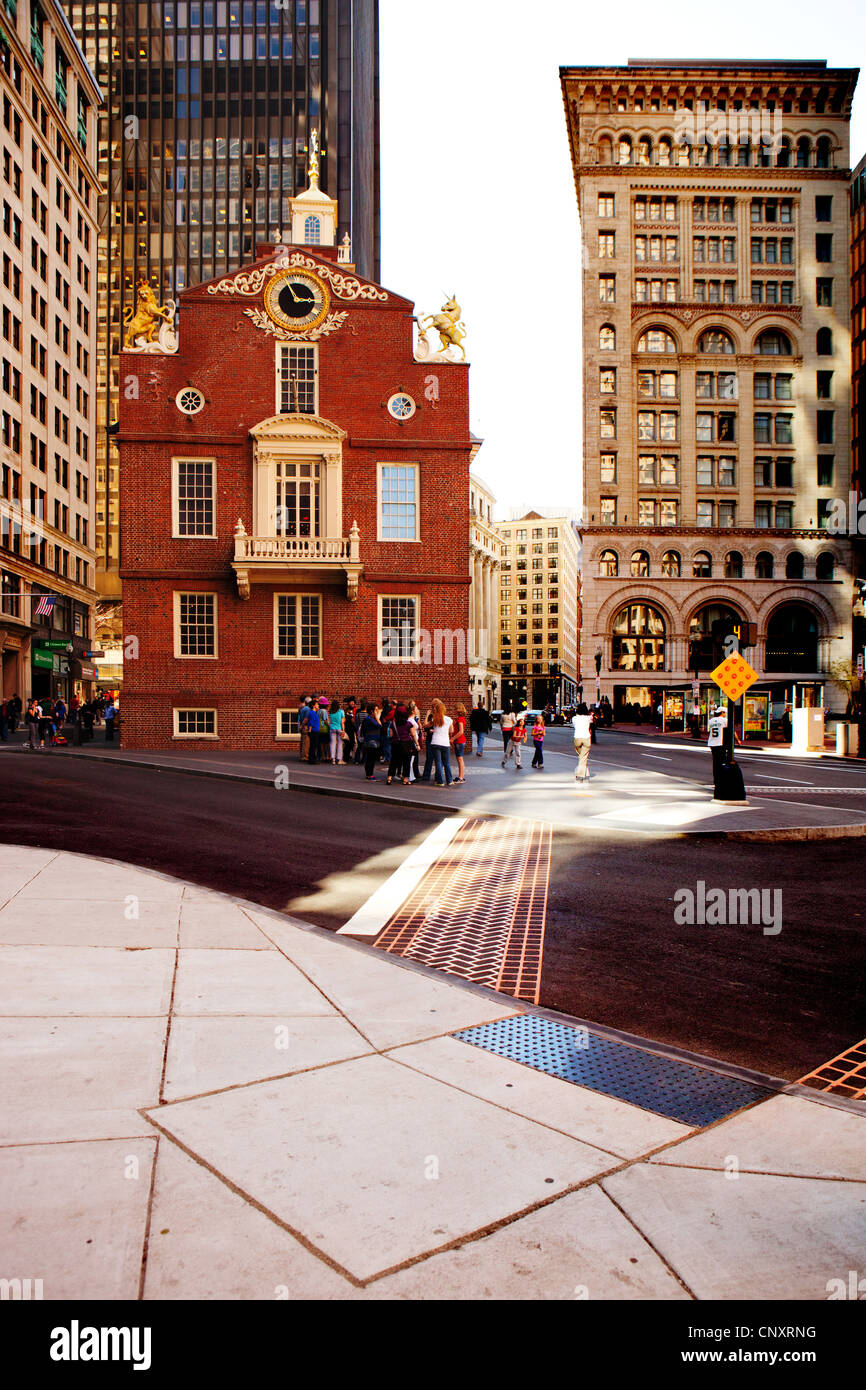 BOSTON MASSACHUSETTS STREET MA città scena urbana CITYSCAPES NEW ENGLAND STREET CITYSCAPE architettura dello skyline di Boston BOSTONIAN MA Foto Stock
