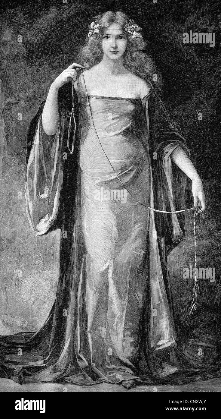 Giovanna I d'Angiò, Giovanna d'Angi?, regina di Napoli, 1326 - 1382, la storica incisione su legno, circa 1897 Foto Stock