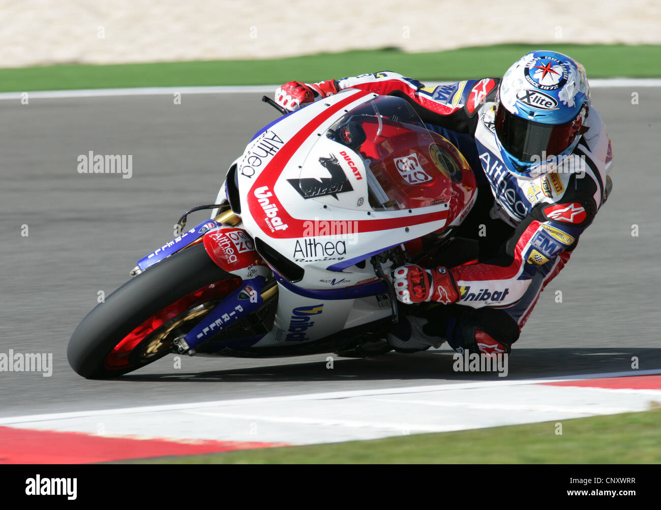 PORTIMAO, Portogallo - 27 Marzo: Carlos Checa, terzo posto Superpole 3 su Superbike, Algarve, Portimao il 27 marzo 2010. Foto Stock