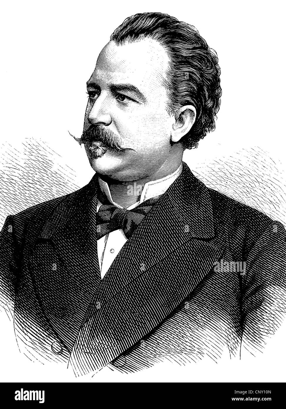 Lorenzo Riese, 1836 - 1907, un cantante tedesca, Kammersaenger, storica incisione, circa 1889 Foto Stock