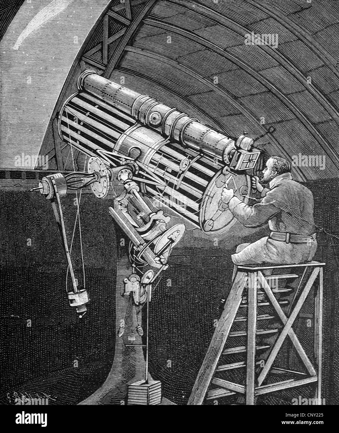 Registrazione fotografica della cometa del 1881 presso l'osservatorio di Hastings dal professor Henry Draper, 1837-1882, un US-American Foto Stock