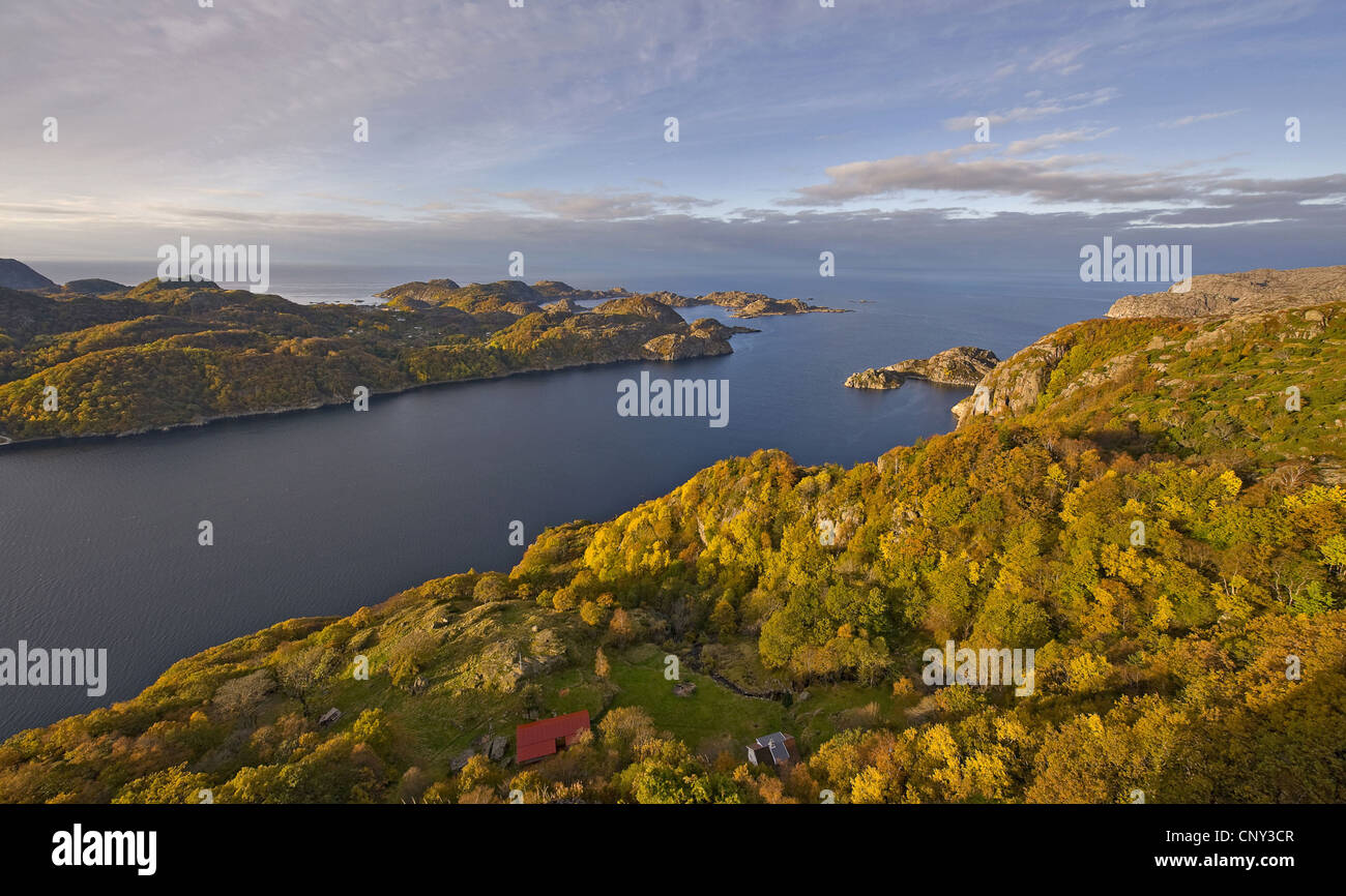 Punta occidentale della isola di idratazione, Norvegia, Flekkefjord, Vest-Agder Foto Stock