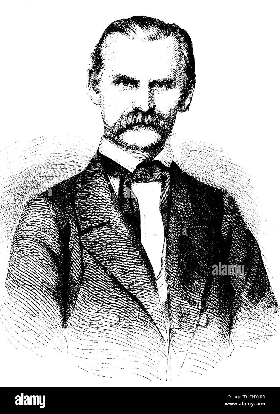 Friedrich Oetker, 1809 - 1881, un tedesco politico liberale e giornalista, storica incisione su legno, circa 1888 Foto Stock