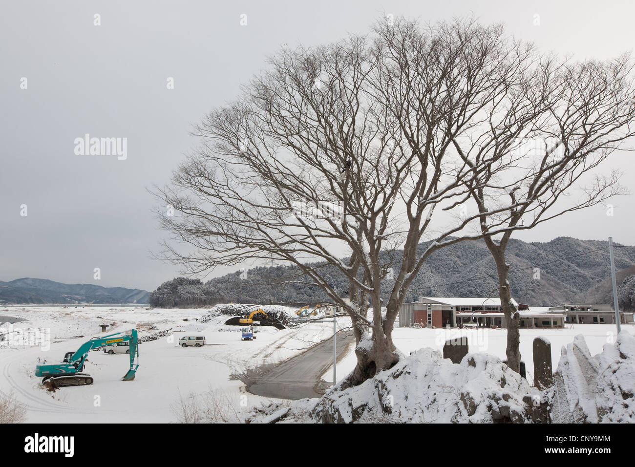 73 Bambini & dieci insegnanti hanno perso la vita a causa del maremoto che ha seguito il terremoto del 11marzo2011, a scuola Okawa, Giappone. Foto Stock