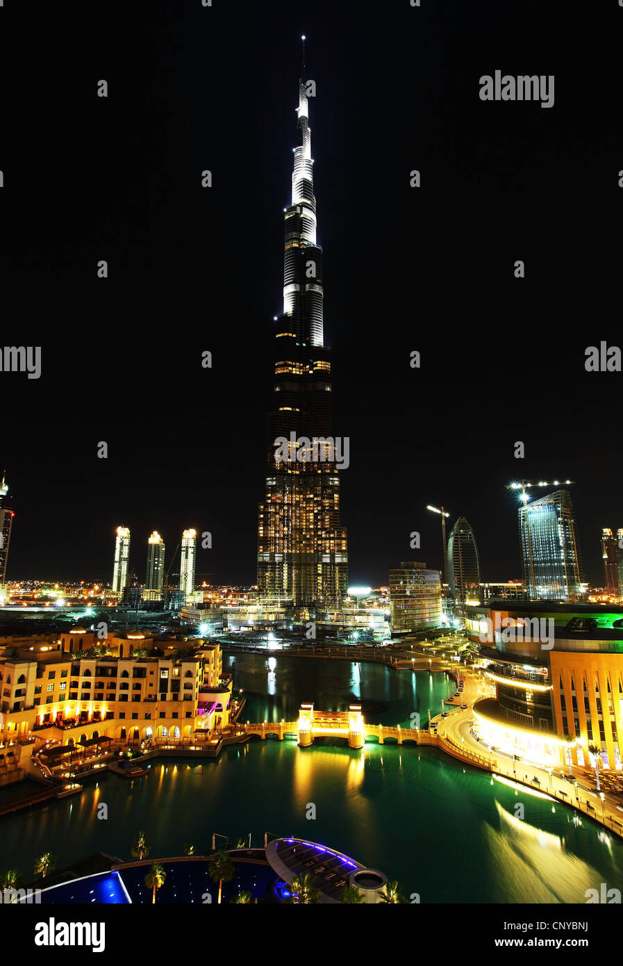 Emirati Arabi Uniti Dubai centro di notte Foto Stock