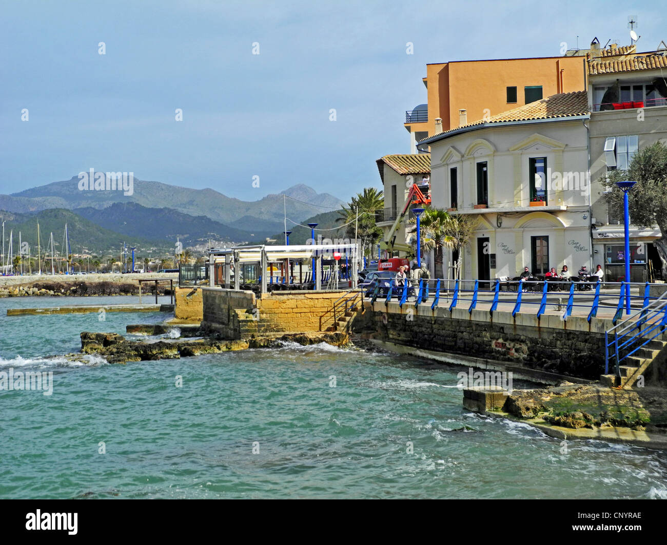 Vista dall'acqua al Seaport, Spagna, Balearen, maiorca andratx Foto Stock