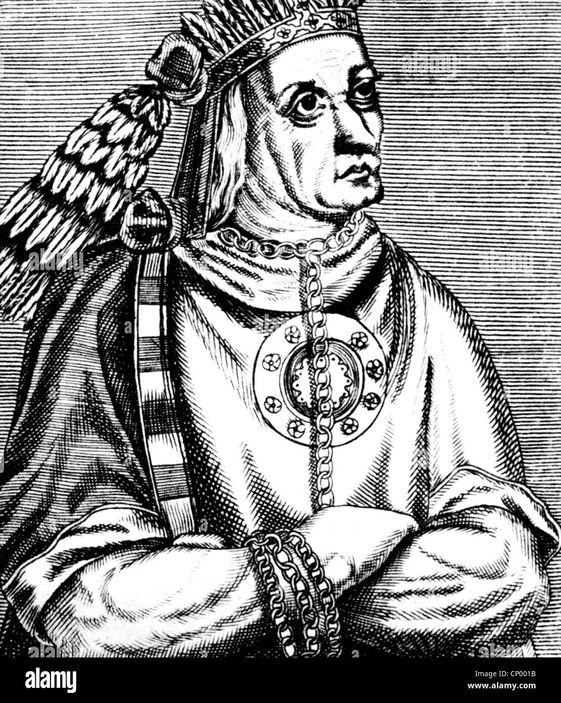 Atahualpa, circa 1500 - 12.8.1533, dominatore dell'impero degli Incas 1527 - 1533, a mezza lunghezza e incisione su rame, XVI secolo, , artista del diritto d'autore non deve essere cancellata Foto Stock