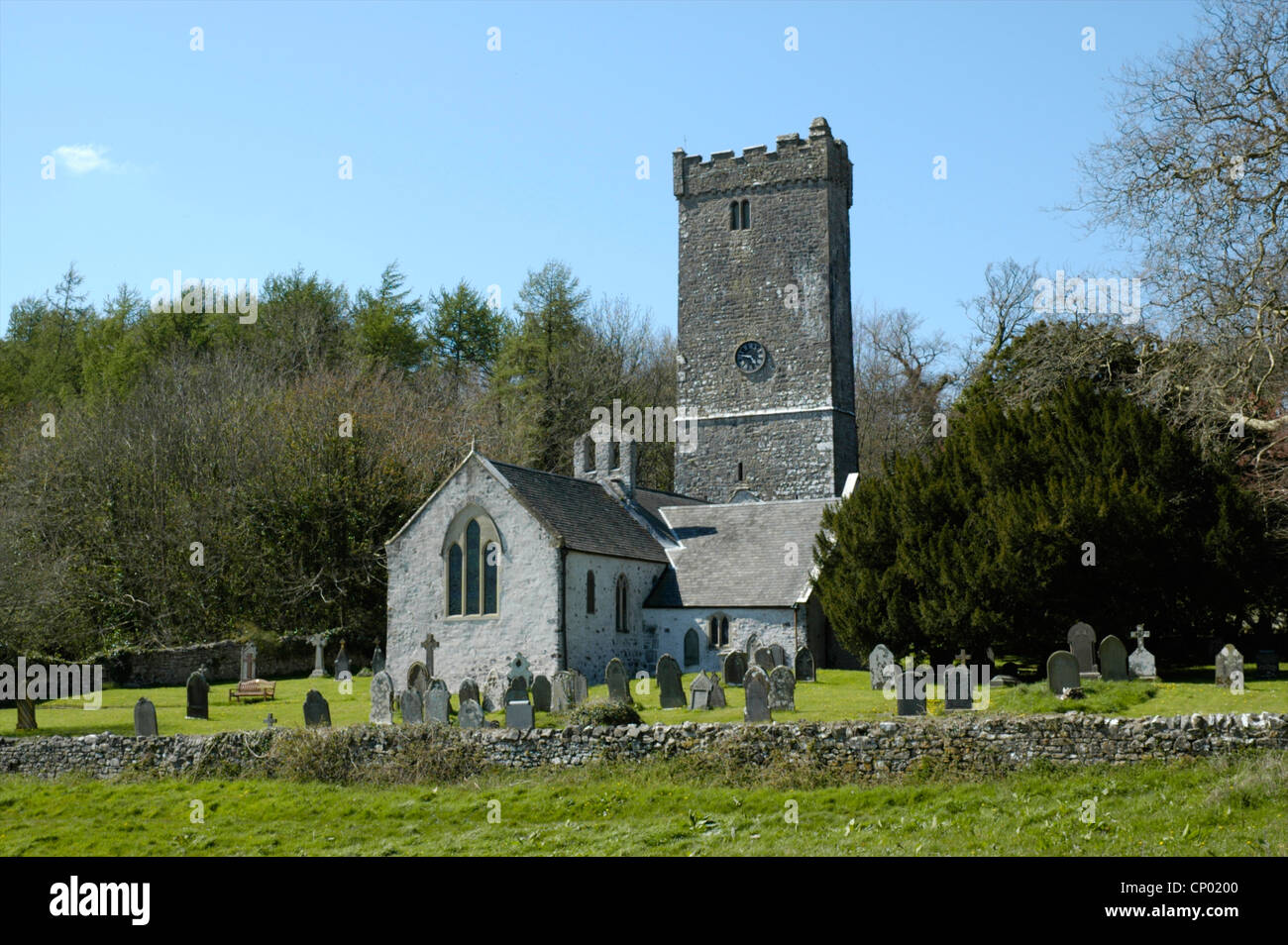 St Caradocs Chiesa, Lawrenny, Pembrokeshire, Galles Foto Stock