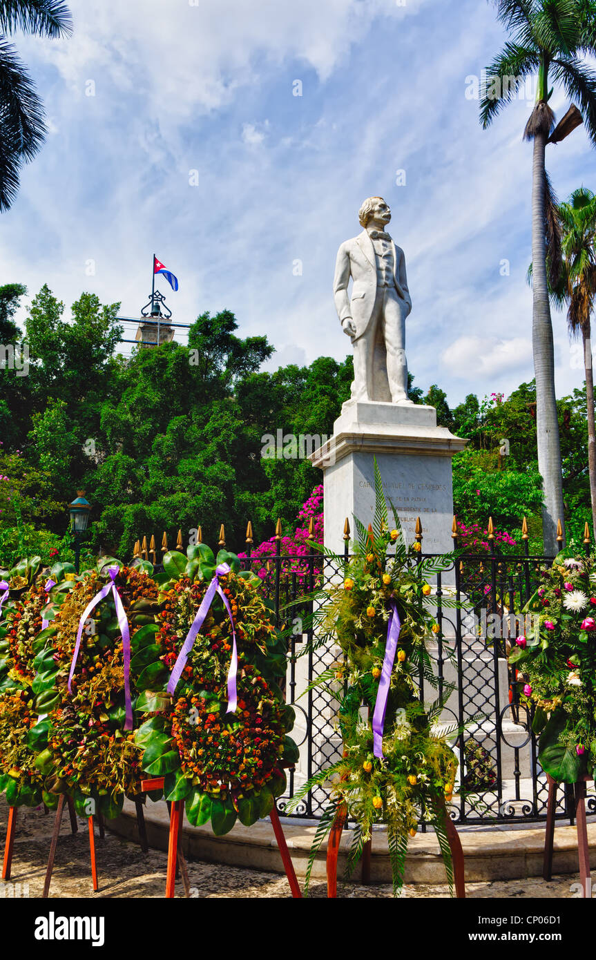 Statua di Carlos Manuel de Céspedes, Parco di Havana, Cuba Foto Stock