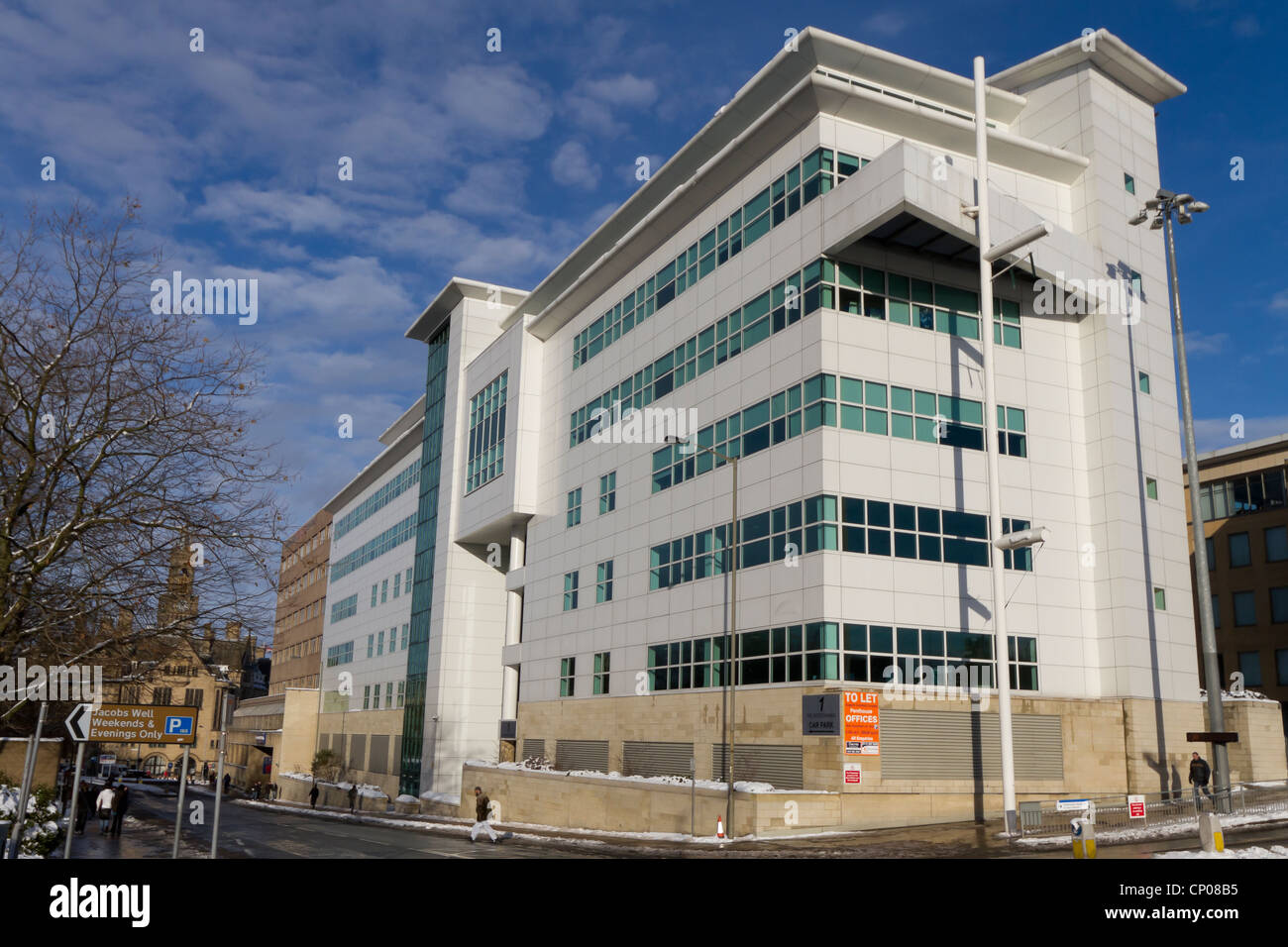 L interscambio, 5 Nelson Street, Bradford City Centre, un ufficio moderno blocco, completato nel 1995. Foto Stock